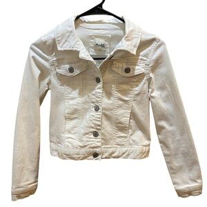 Like new fashionable  Mudd White Cropped Jean jacket size 12 ***only worn once